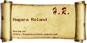 Hagara Roland névjegykártya